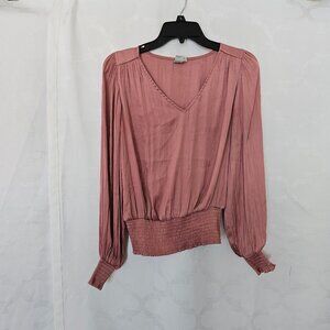 **Joie Women's Mauve Smocked Waist Blouse**